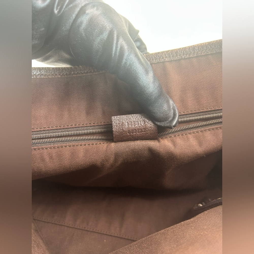 Gucci Vintage GG Supreme Monogram Tote Bag with Web Stripe Handles + Dust Bag - Picture 7 of 13